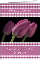 Happy Easter, Purple Tulips, for a wonderful Brother card