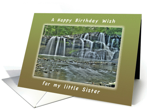 Happy Birthday for My Little Sister, Brush Creek waterfall card