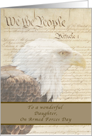 Armed Forces Day, for a Daughter, Constitution and Bald Eagle card