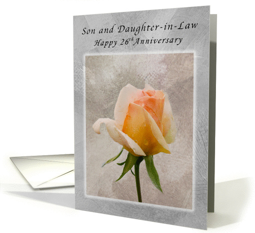 Happy 26th Anniversary, For Son and Daughter-in-Law, Fresh Rose card