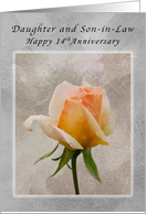 Happy 14th Anniversary, For Daughter and Son-in-Law, Fresh Rose card