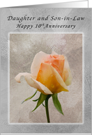 Happy 10th Anniversary, For Daughter and Son-in-Law, Fresh Rose card