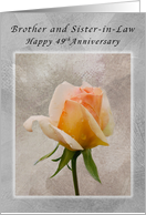Happy 49th Anniversary, For a Brother and Sister-in-Law, Fresh Rose card