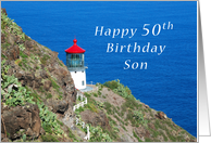 Happy 50th Birthday, Son, Hawaiian Light Overlooking the Pacific card