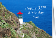 Happy 35th Birthday, Son, Hawaiian Light Overlooking the Pacific card