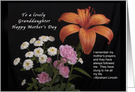 To a Special Granddaughter on Mother’s Day, Lily,Roses & Baby Breath card