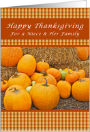 Happy Thanksgiving, For a Niece and Her Family, Pumpkins card