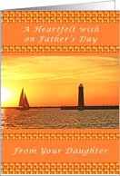 Happy Father’s Day from Your daughter, Sunset with Lighthouse card