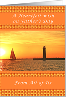 Happy Father’s Day from All of Us, Sunset with Lighthouse card