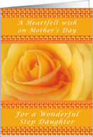 Yellow Rose Gingham, Heartfelt Mother’s Day Wish for a Step Daughter card