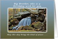 A Birthday Wish for a Big Brother, Fresh Peaceful Mountain Stream card