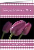 Happy Mother’s Day from All of Us, Purple Tulips card