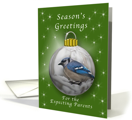 Season's Greetings for Expecting Parents, Bluejay Ornament card
