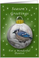 Season’s Greetings for a Dentist, Bluejay Ornament card