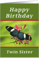 Happy Birthday Twin Sister, Butterfly card