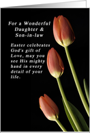 God’s Gift of Love Easter for a Daughter & Son-in-Law, Tulips card