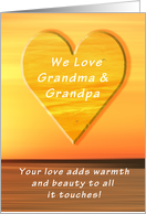 Happy Grandparents Day We Love You, Heart at Sunrise card