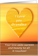 Happy Grandparents Day I Love You grandma, Heart at Sunrise card