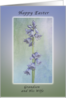 Happy Easter for a Grandson and His Wife, Purple Hyacinth Flowers card