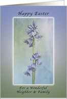 Happy Easter for a Neighbor & Family, Purple Hyacinth Flowers card