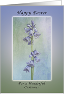 Happy Easter for Wonderful Customer, Purple Hyacinth Flowers card