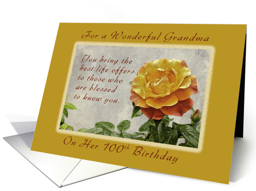100th Birthday For a Grandma Who Gives The Best in Life card (1250576)