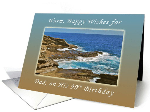 Happy 90th Birthday, Wishes for Father / Dad, Hanauma Bay, Hawaii card