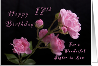 Happy 17th Birthday for a Sister-in-Law, Pink roses card