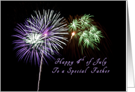 Happy Independence Day to a Special Father, Fireworks card