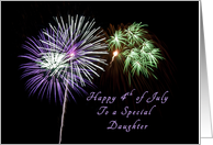 Happy Independence Day to a Special Daughter, Fireworks card