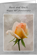 Aunt & Uncle, Happy 60th Anniversary, Rose Textured Background card