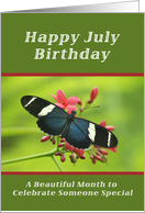 Happy July Birthday, Butterfly card