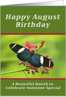 Happy August Birthday, Butterfly card