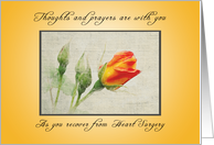 Recover quickly from Your Heart Surgery, Orange Roses card