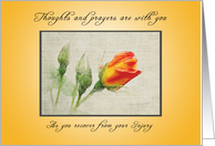Recover quickly from Your injury, Orange Roses card