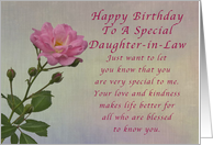 Happy Birthday Daughter-in-Law, Simple Pink rose card