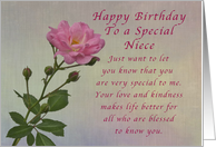 Happy Birthday Niece, Simple Pink rose card