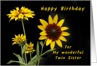 Happy Birthday for My Twin Sister, Rudbeckia flowers card