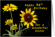 Happy 96th Birthday for a Sister, Rudbeckia flowers card