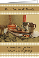 Happy Thanksgiving, For a Brother & Family, Recipe of Thanksgiving card