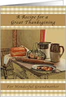 Happy Thanksgiving, Grandmother, Recipe of Thanksgiving card