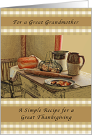 Happy Thanksgiving, Great Grandmother, Recipe of Thanksgiving card