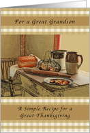 Happy Thanksgiving, Great Grandson, Recipe of Thanksgiving card