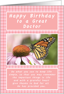 Happy Birthday, for a Doctor, Monarch Butterfly card