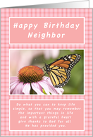 Happy Birthday,Neighbor ,Monarch Butterfly card