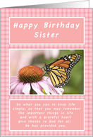 Happy Birthday,Sister ,Monarch Butterfly card