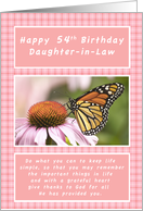 Happy 54th Birthday, Daughter-in-Law, Monarch Butterfly card