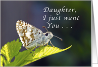 Daughter, Just Want You to Get Well Soon, grizzled butterfly card