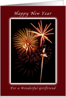 Happy New Year for a Wonderful Girlfriend, Fireworks card