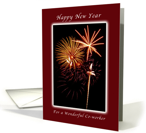 Happy New Year for a Co-worker, Fireworks card (1319784)